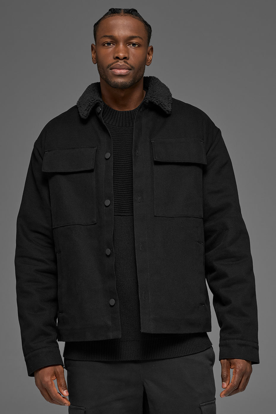 Canvas Utility Shacket - Black image 3