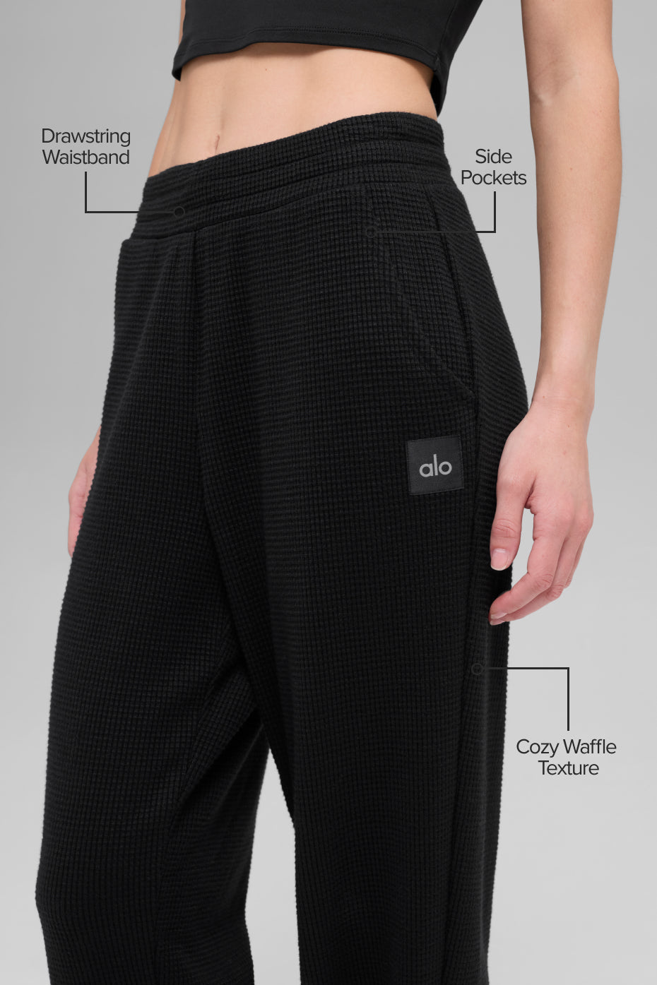 Waffle Weekend Escape Jogger - Black image 2