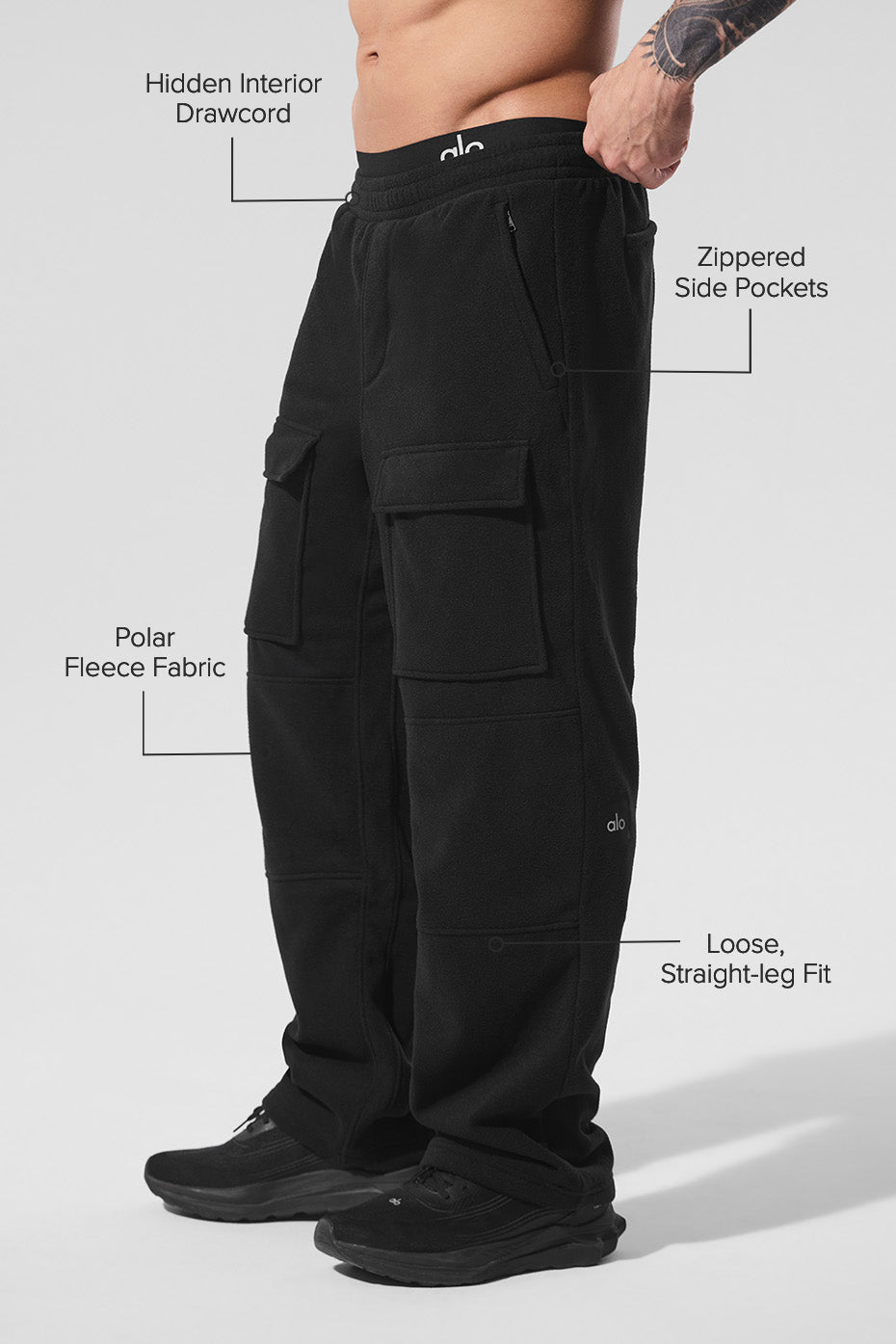 Polar Fleece Ridge Cargo Pants - Black image 2