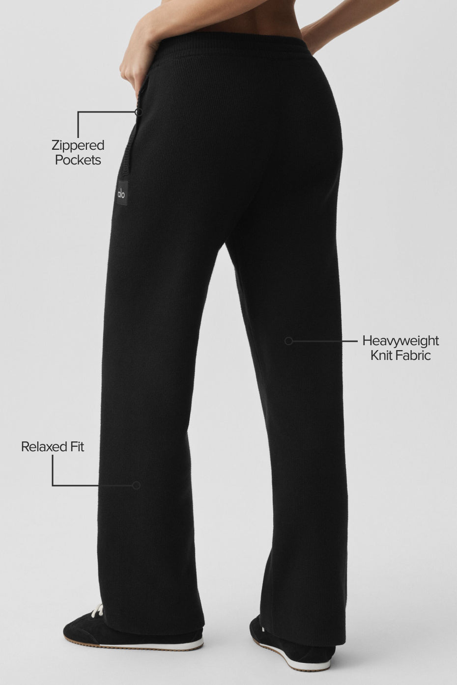 Scholar Straight Leg Sweatpant - Black image 2