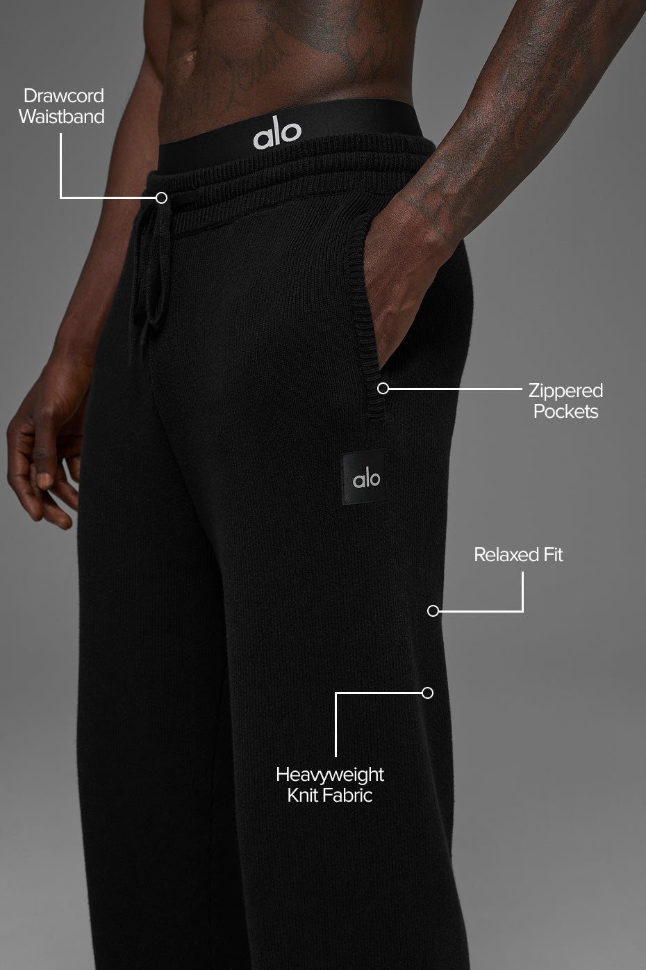 Scholar Straight Leg Sweatpant - Black image 2