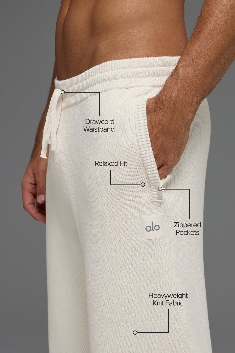 Scholar Straight Leg Sweatpant - Ivory image 2