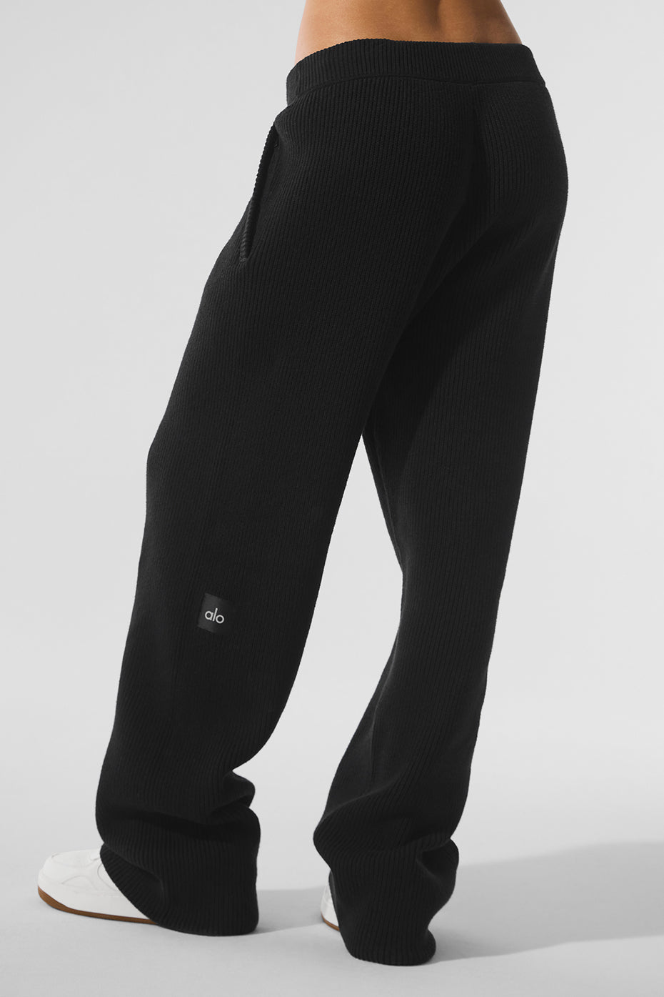 Domain Rib Knit Sweatpant - Black image 3