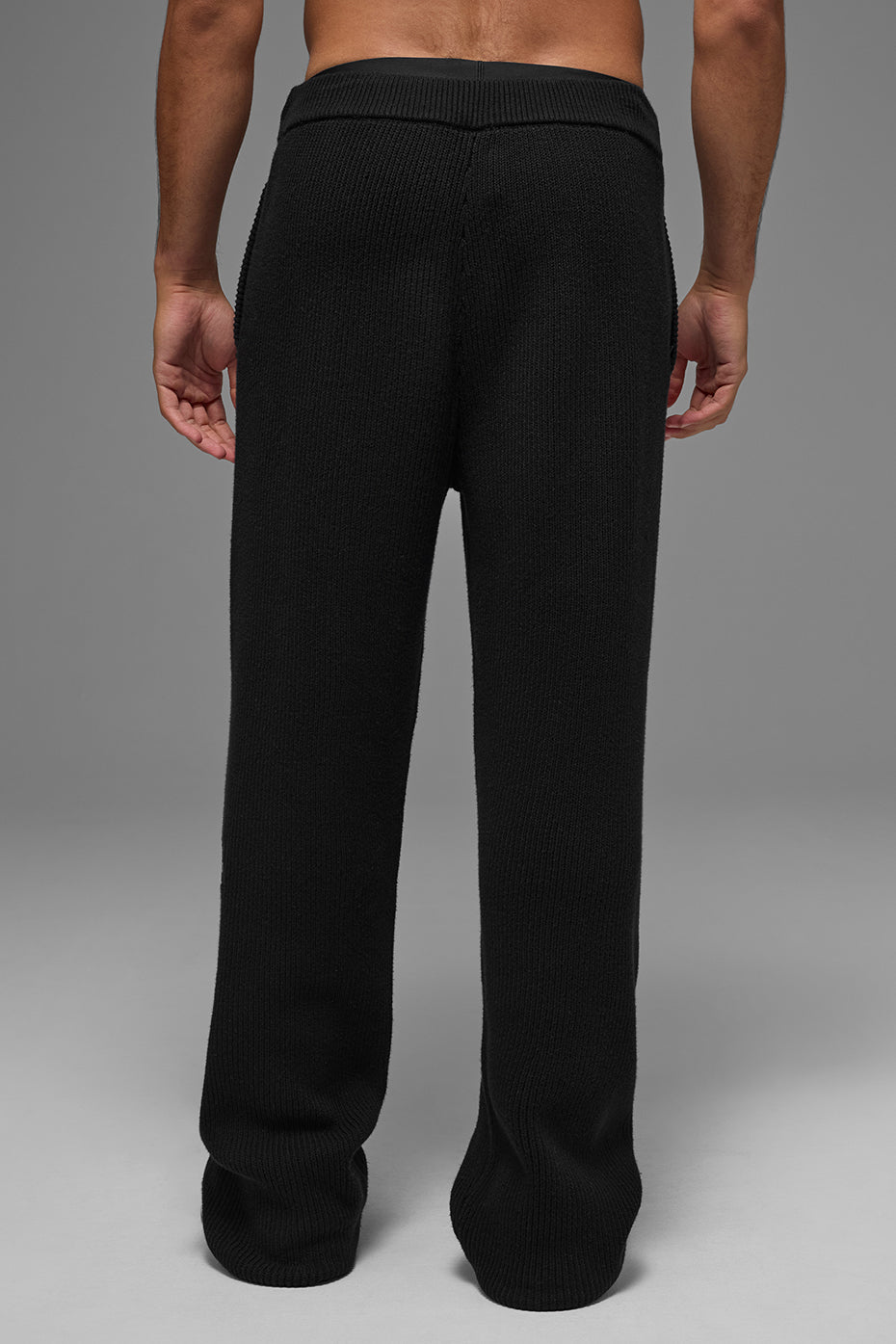 Domain Rib Knit Sweatpant - Black image 3