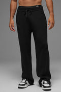 Domain Rib Knit Sweatpant - Black image 1