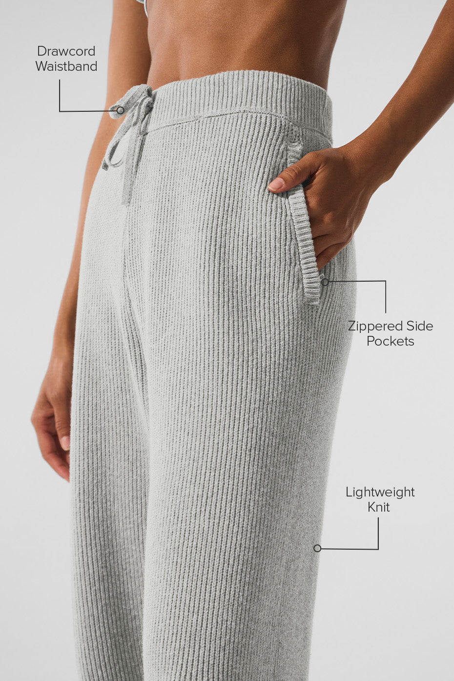 Domain Rib Knit Sweatpant - Athletic Heather Grey image 2