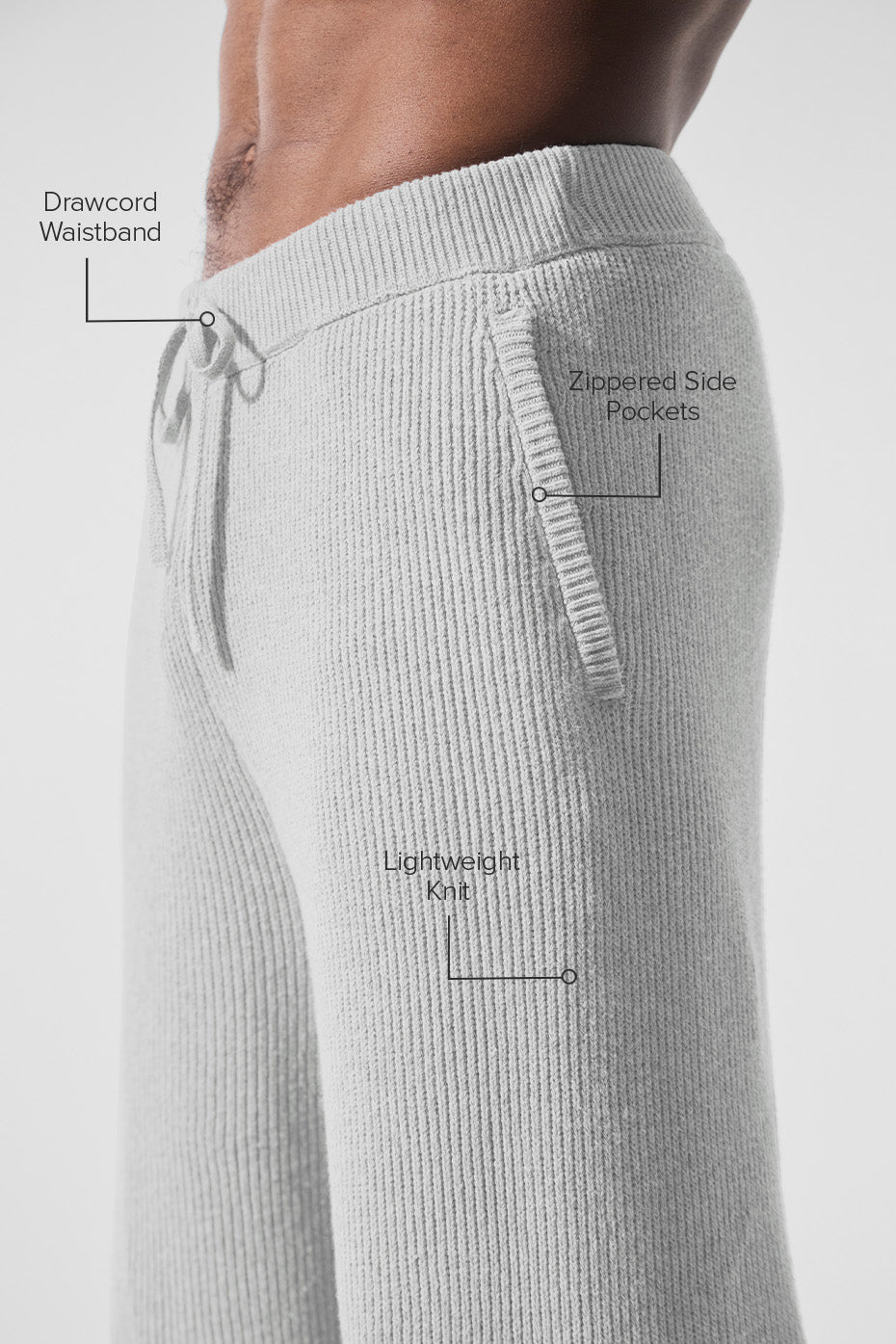 Domain Rib Knit Sweatpant - Athletic Heather Grey image 2
