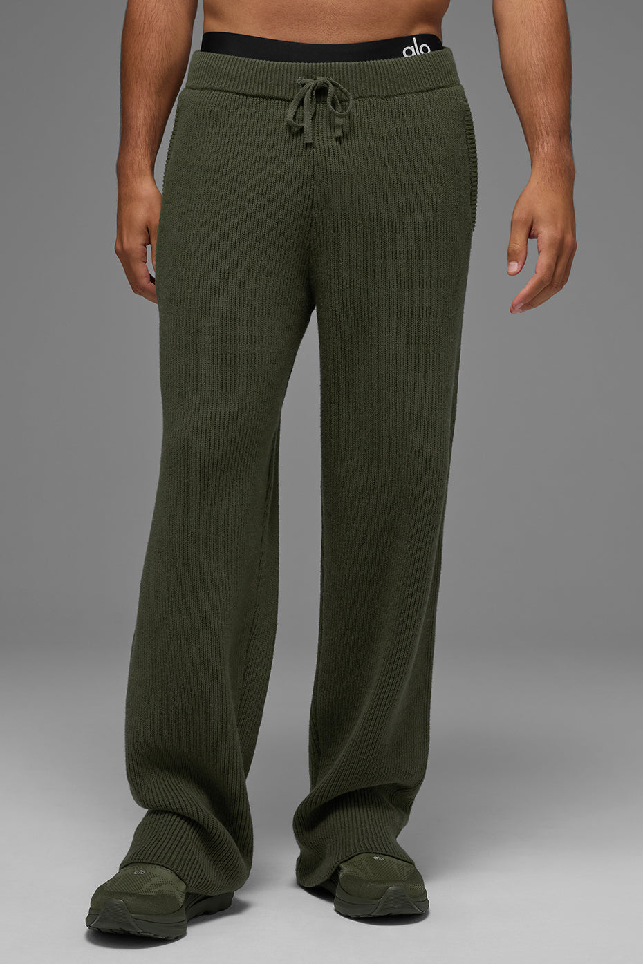 Domain Rib Knit Sweatpant - Green Olive image 2