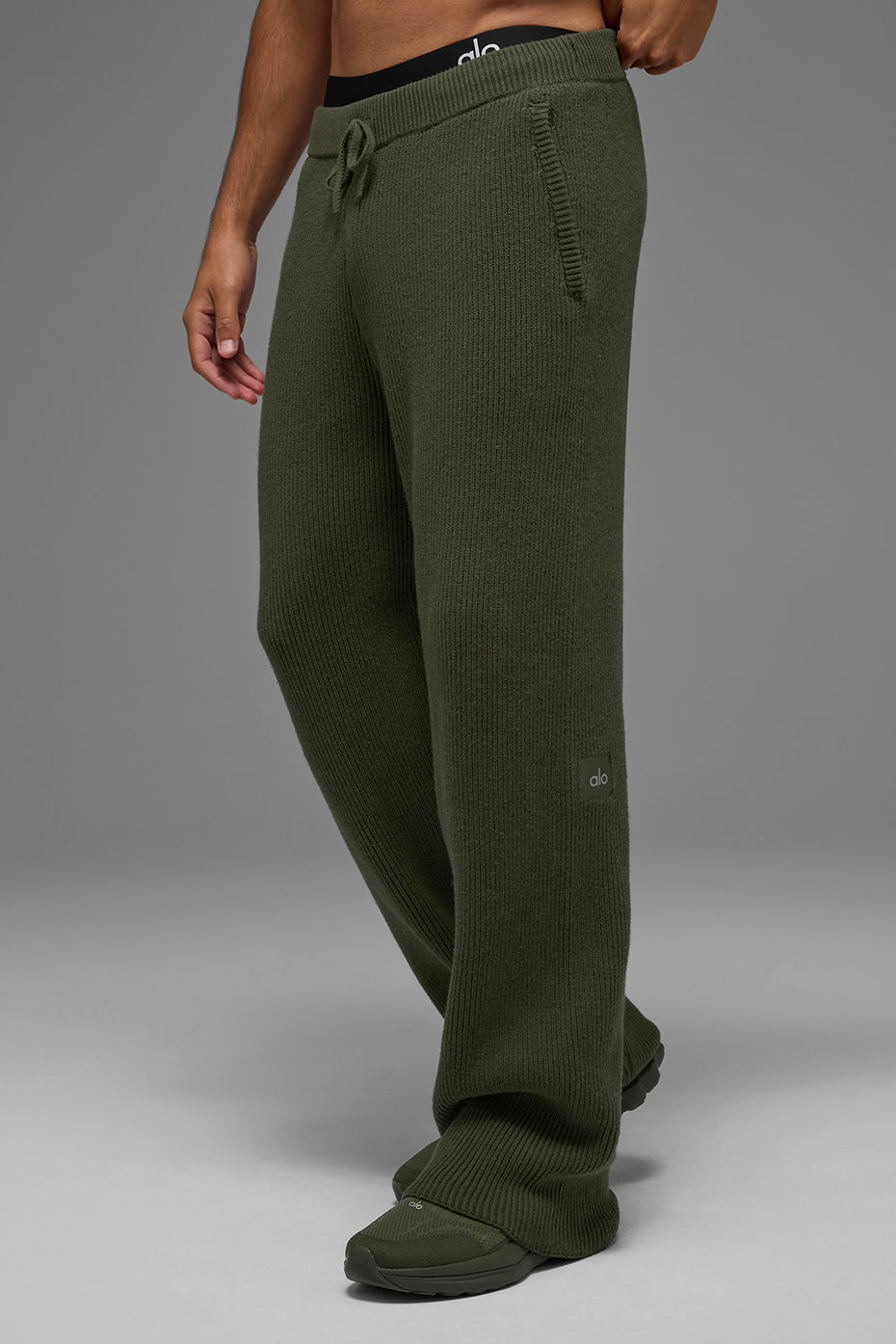 Domain Rib Knit Sweatpant - Green Olive image 5