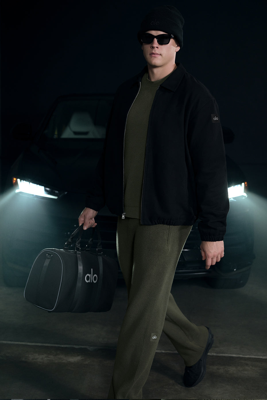 Domain Rib Knit Sweatpant - Green Olive image 1