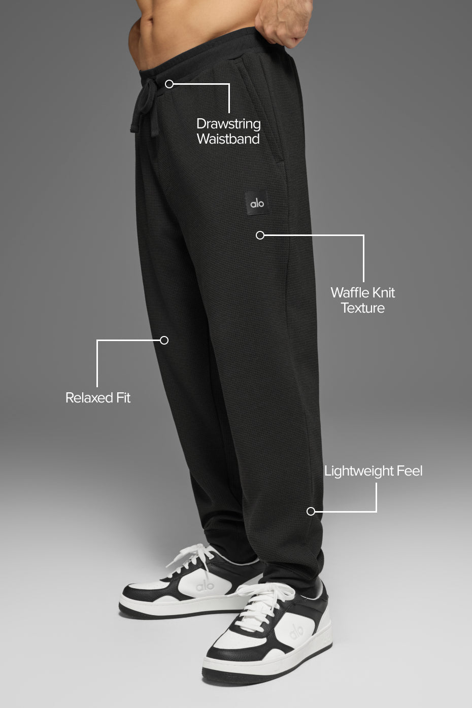 Waffle Lounge Jogger - Black image 2