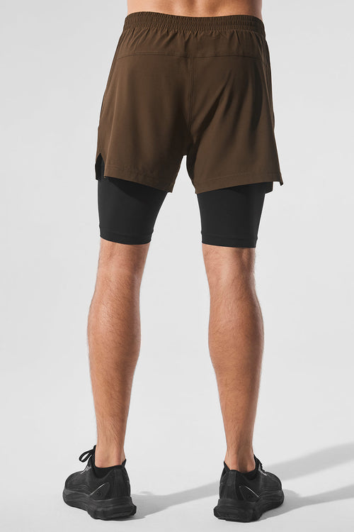 5" Revival 2-in-1 Short - Espresso/Black image 2