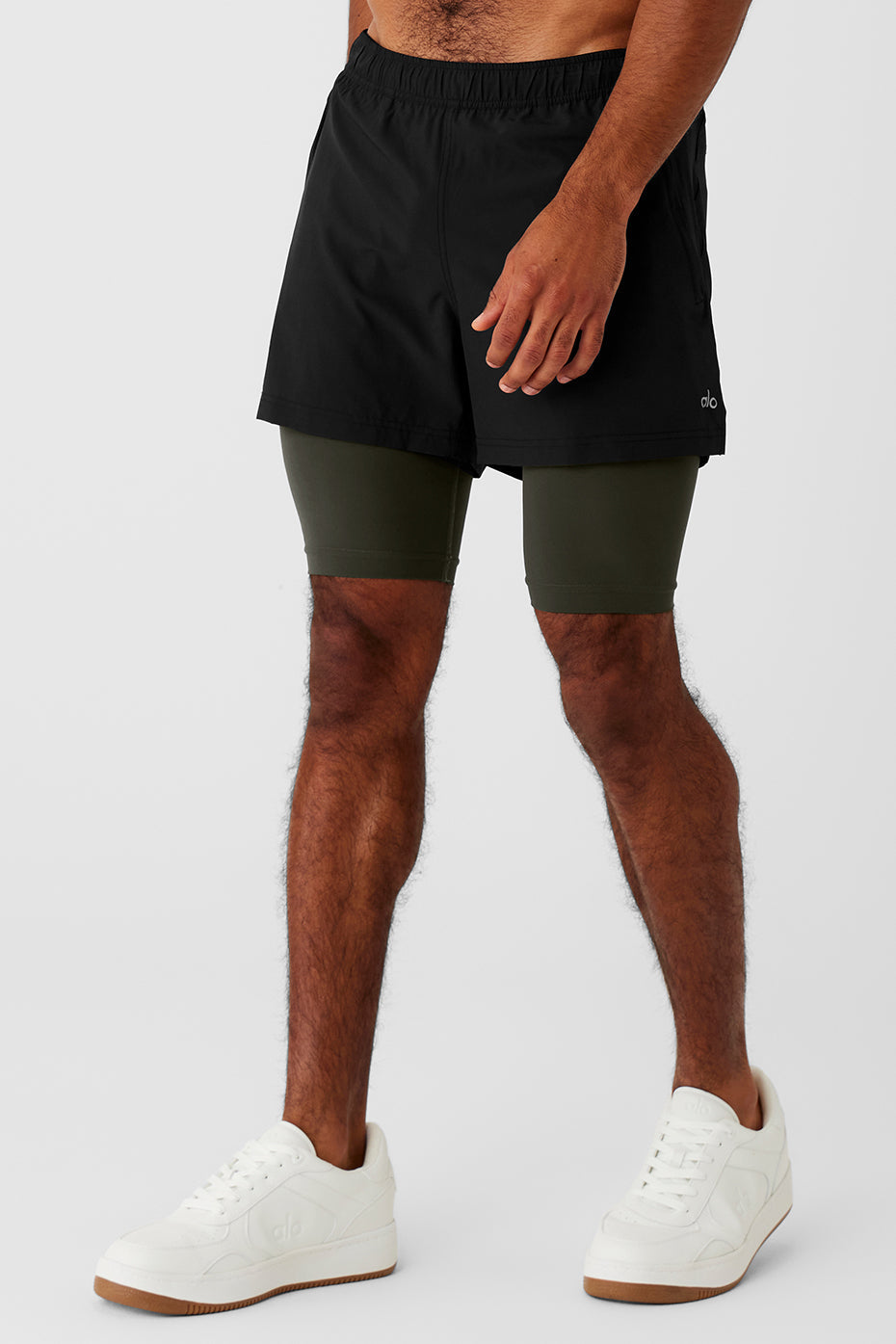 5" Revival 2-in-1 Short - Black/Stealth Green image 3