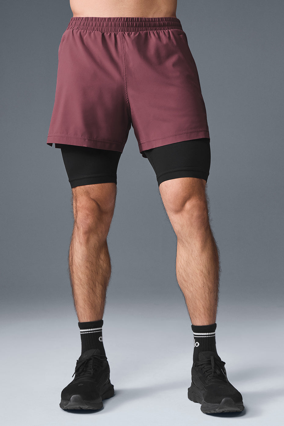 5" Revival 2-in-1 Short - Burgundy Truffle/Black image 1