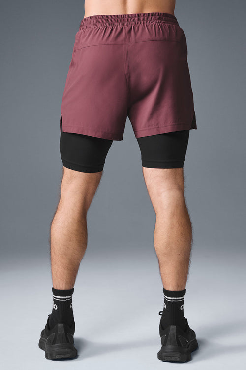 5" Revival 2-in-1 Short - Burgundy Truffle/Black image 2