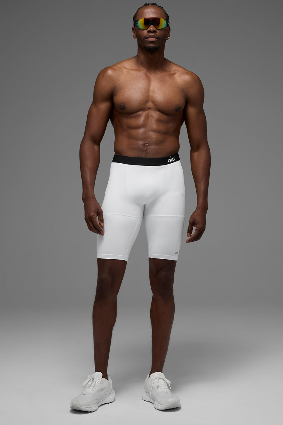 9" Flight Compression Short - White image 4