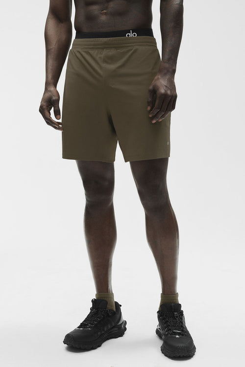 7" Conquer React Performance Short - Olive Tree image 1