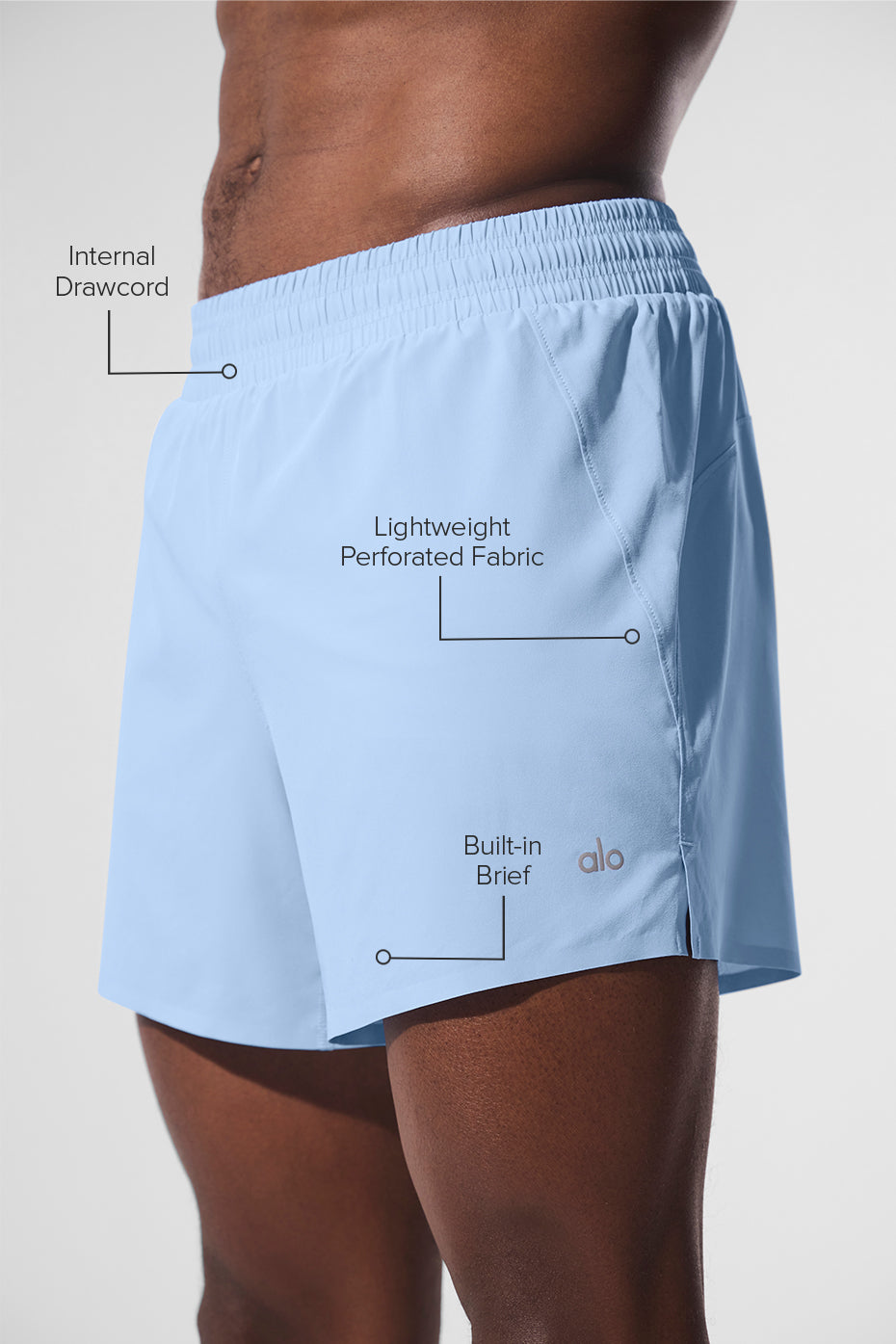 5" Adapt Running Short - Seashell Blue image 2