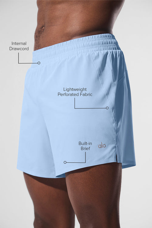 5" Adapt Running Short - Seashell Blue image 2
