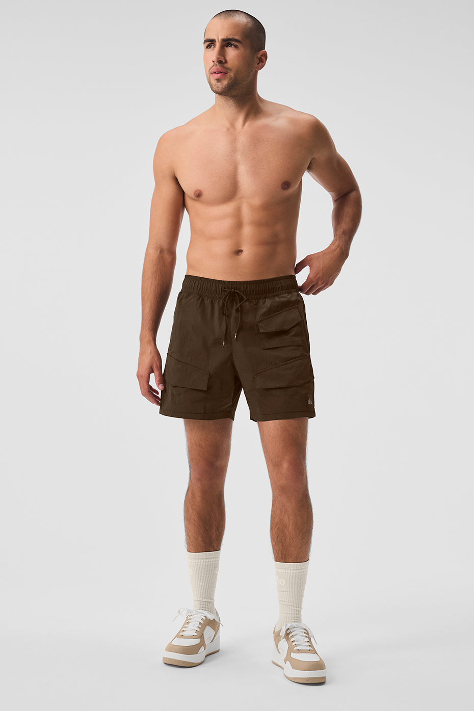 7" Crinkle Nylon Excursion Cargo Short - Espresso image 4