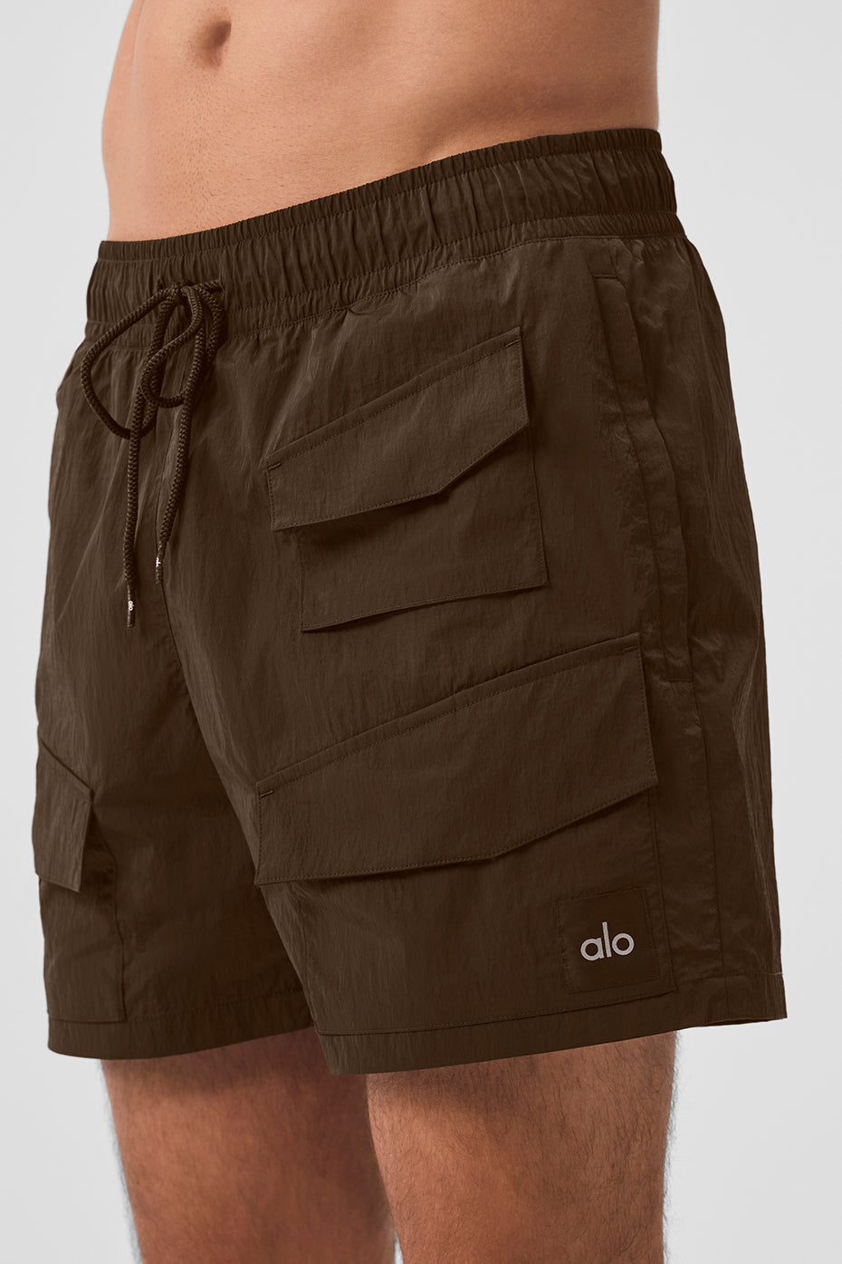 7" Crinkle Nylon Excursion Cargo Short - Espresso image 3