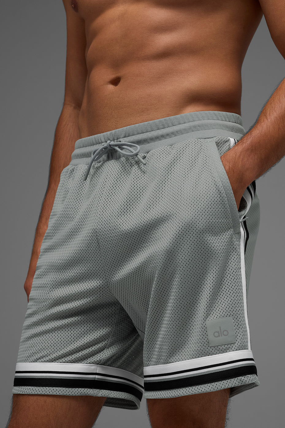 7" Key Mesh Basketball Short - Lunar Grey image 2