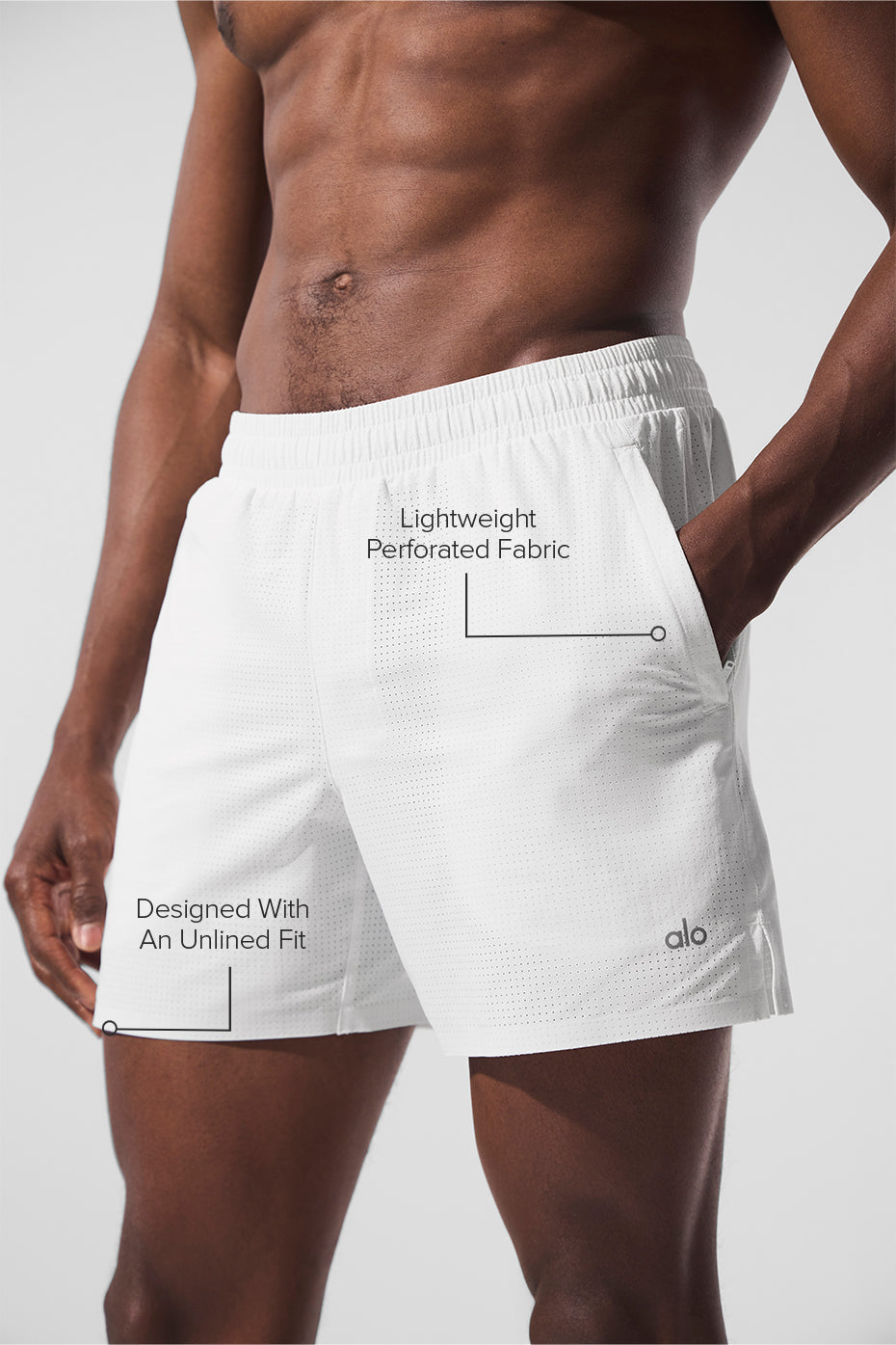 5" Traction Running Short - White image 2