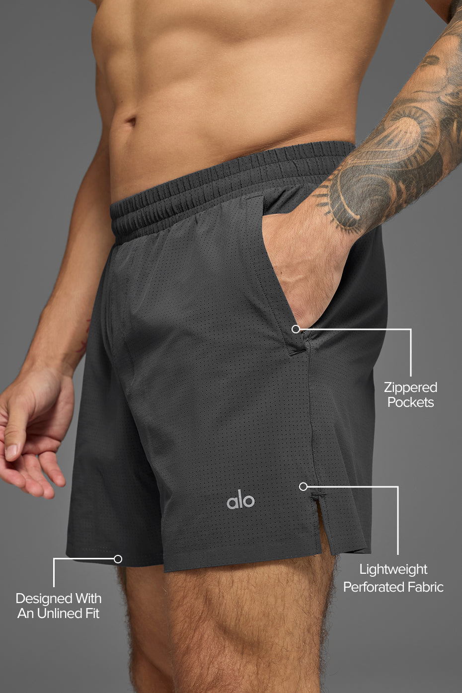 5" Traction Running Short - Anthracite image 2
