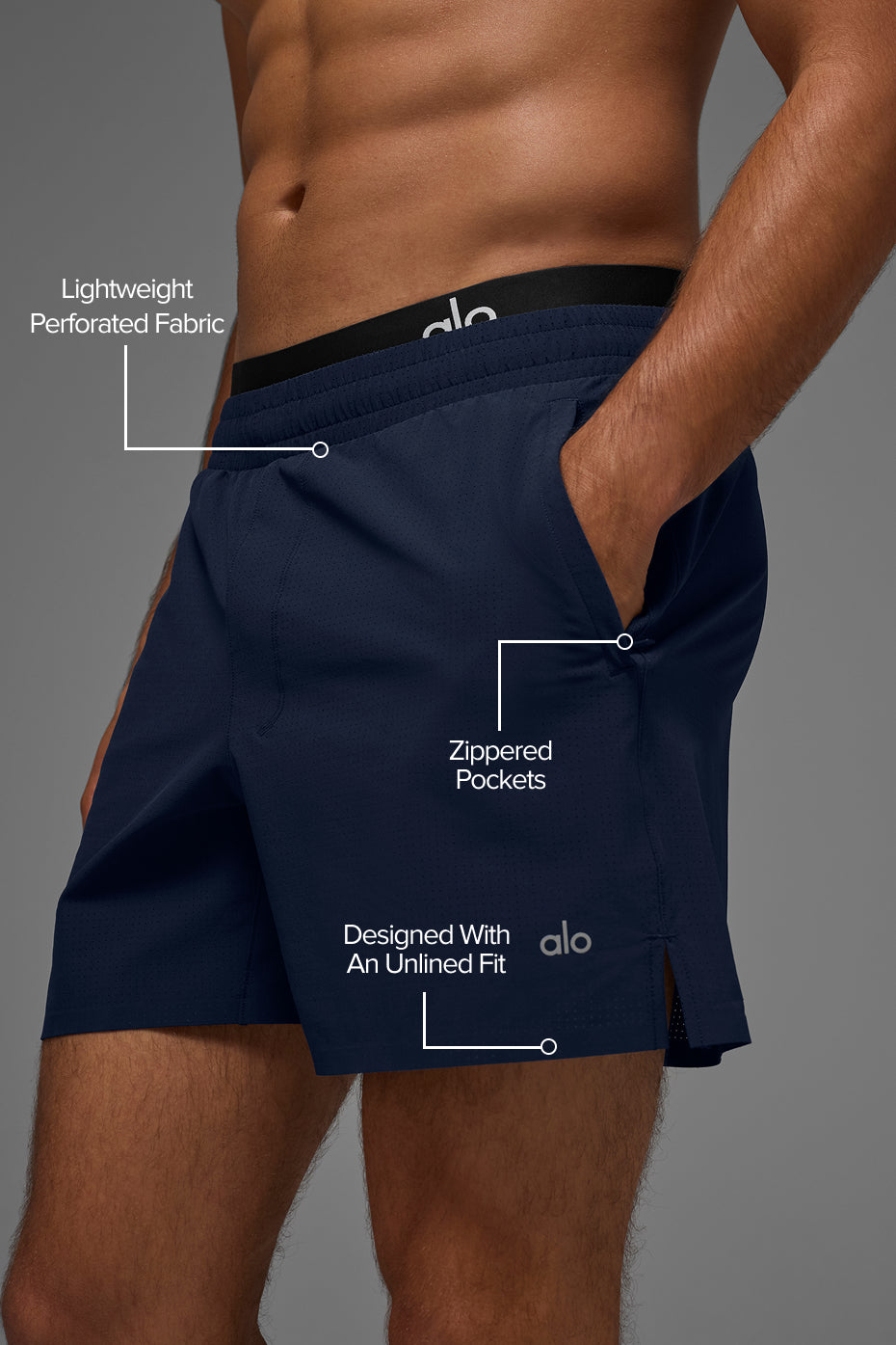 5" Traction Running Short - Navy image 2