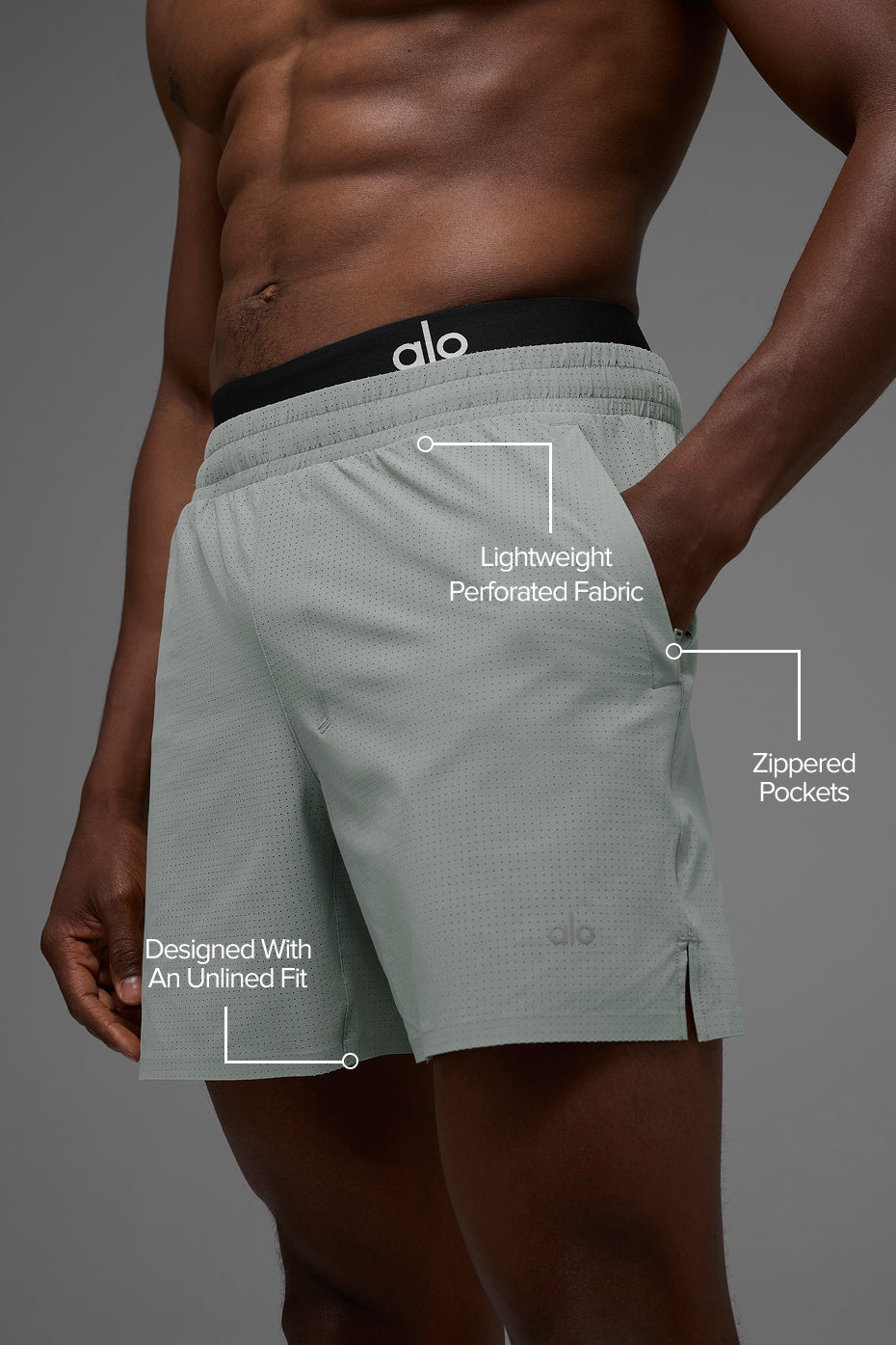 5" Traction Running Short - Lunar Grey image 2