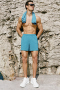 5" Traction Running Short - Blue Breeze image 1