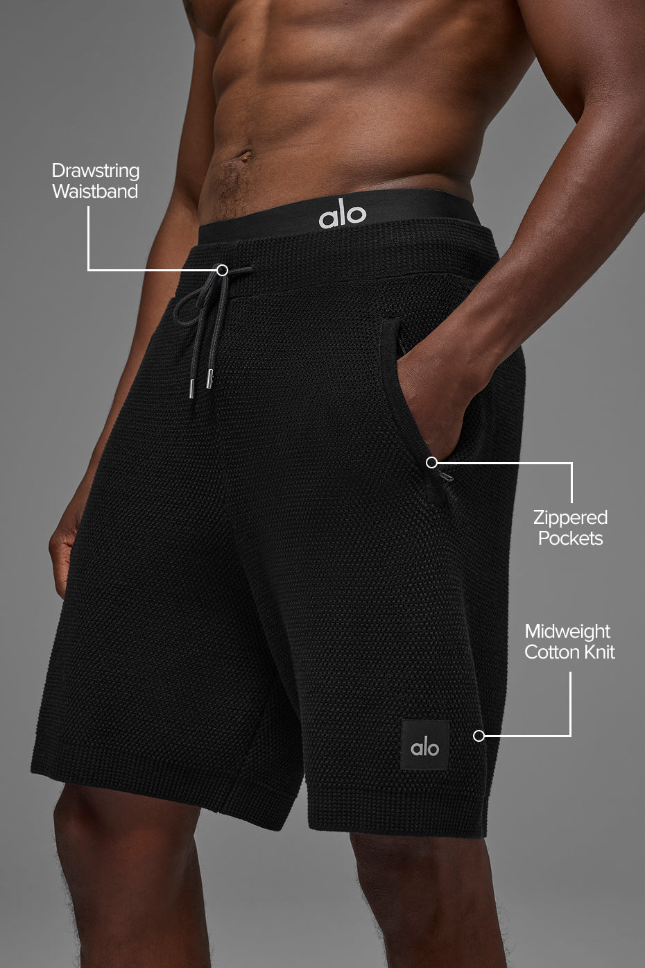 7" Sports Club Sweater Knit Short - Black image 2