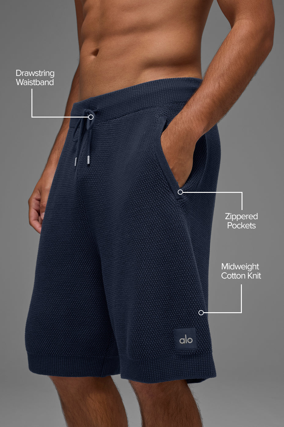 7" Sports Club Sweater Knit Short - Navy image 2