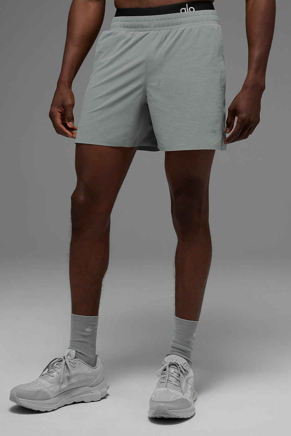 5" Traction Running Short - Lunar Grey image 4