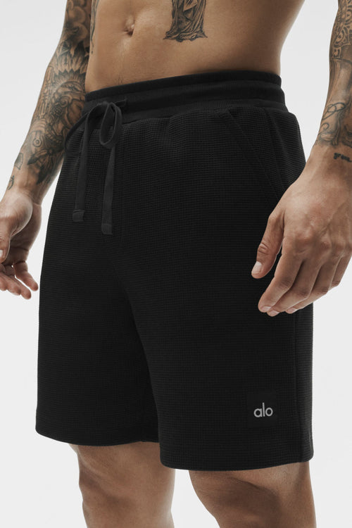 7" Waffle Lounge Short - Black image 2