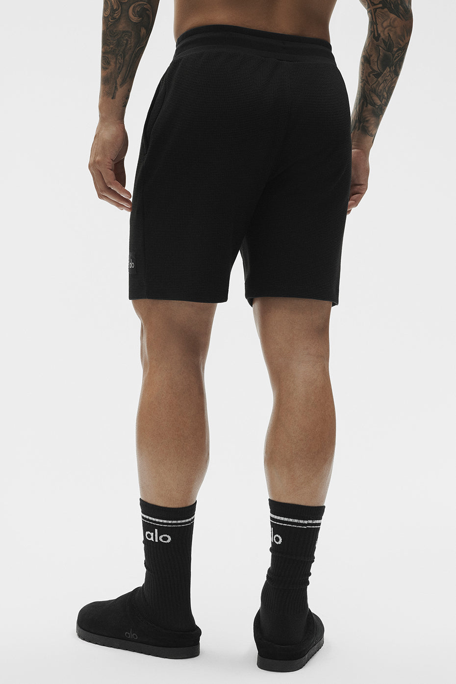 7" Waffle Lounge Short - Black image 4