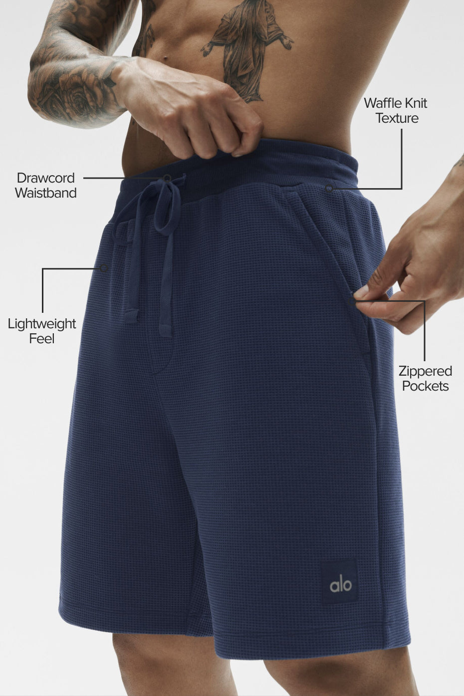 7" Waffle Lounge Short - Navy image 2