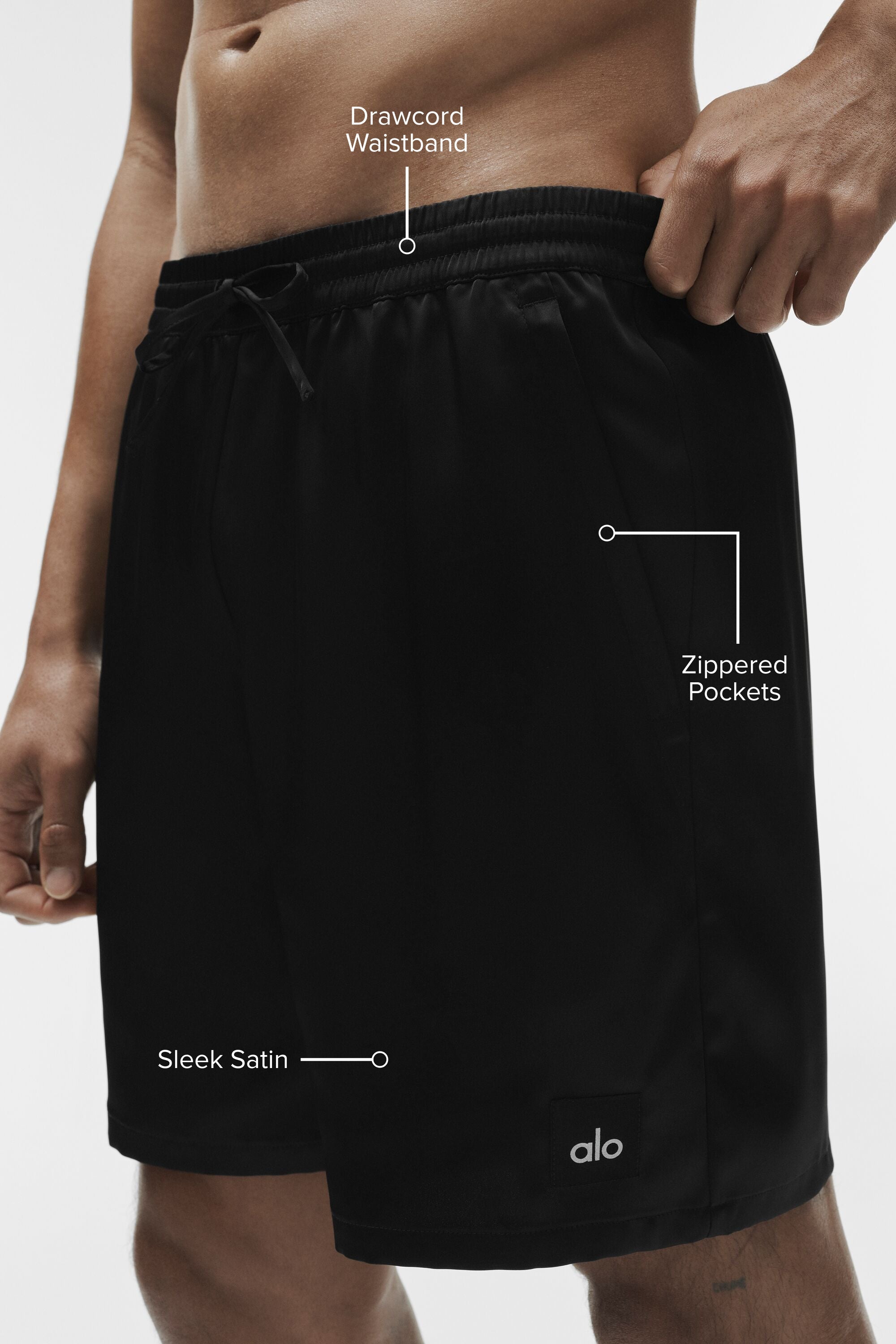 7" Satin Horizon Short - Black image 2