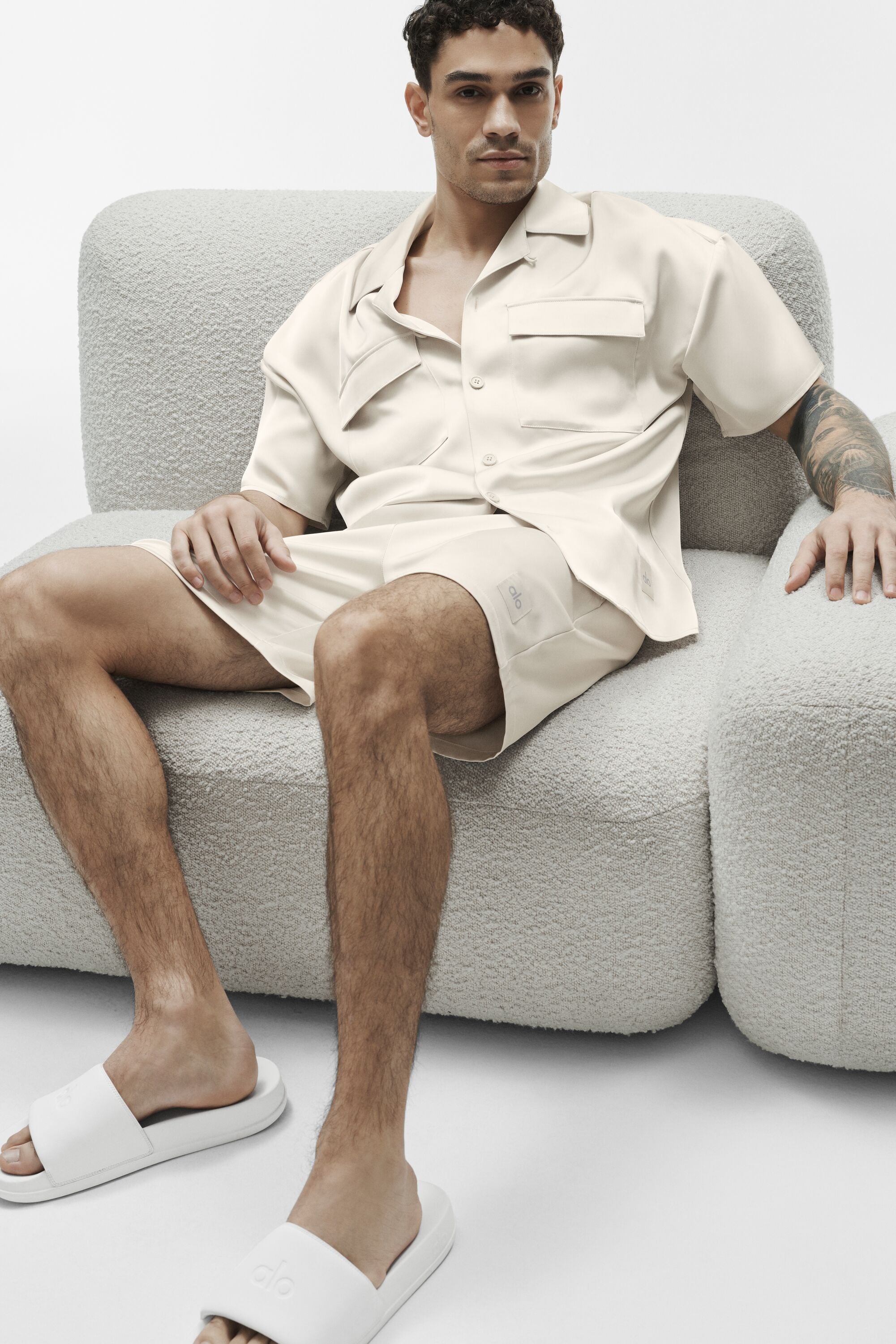 7" Satin Horizon Short - Bone image 5