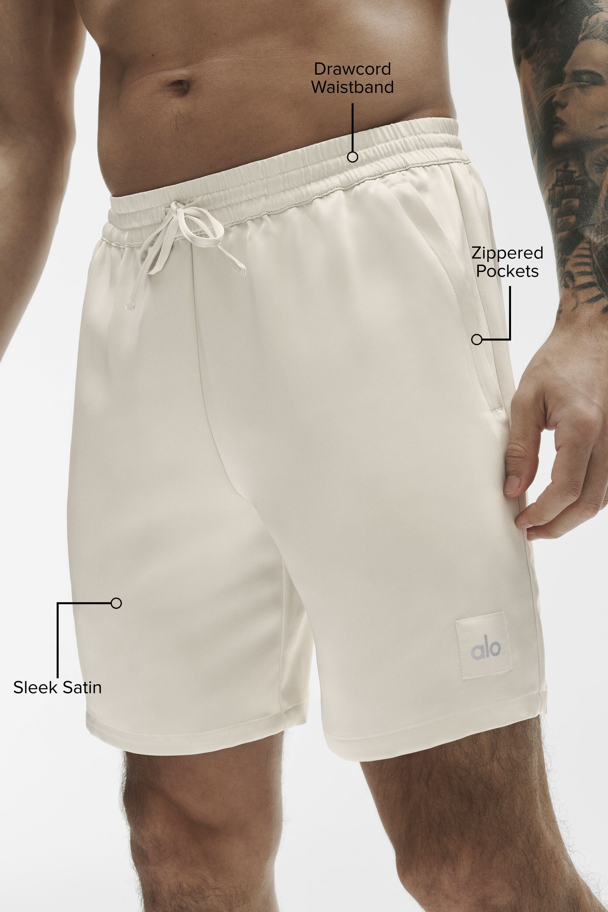 7" Satin Horizon Short - Bone image 2