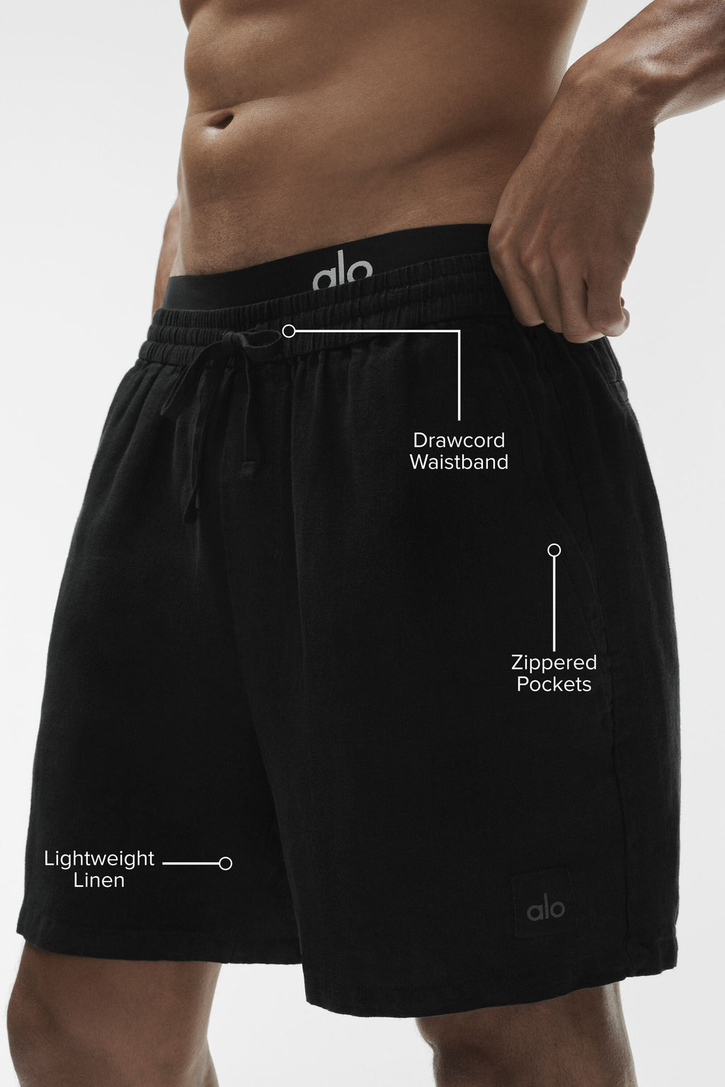 7" Linen Days Short - Black image 2