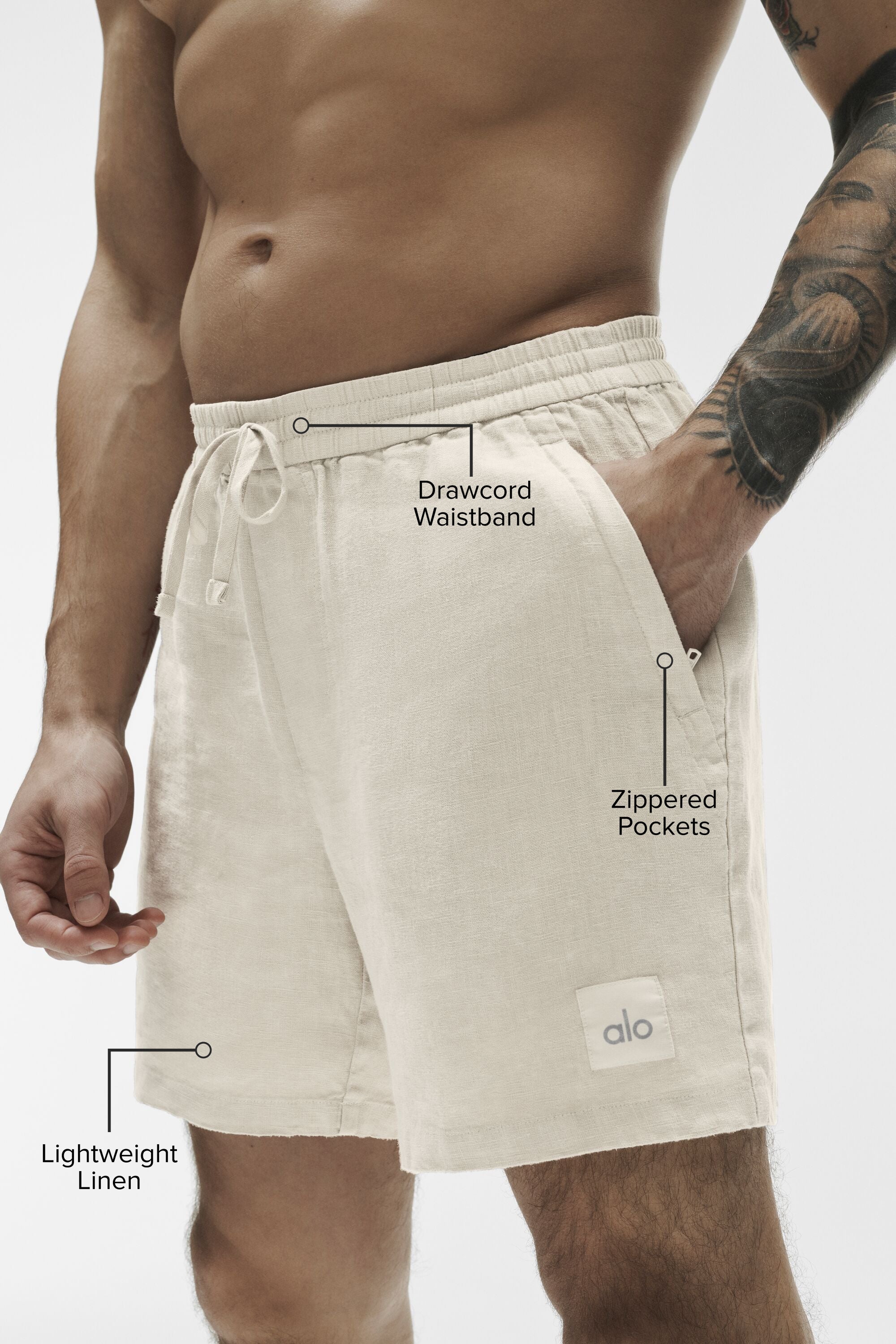 7" Linen Days Short - Bone image 2