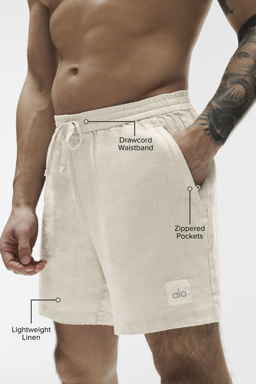 7" Linen Days Short - Bone image 2