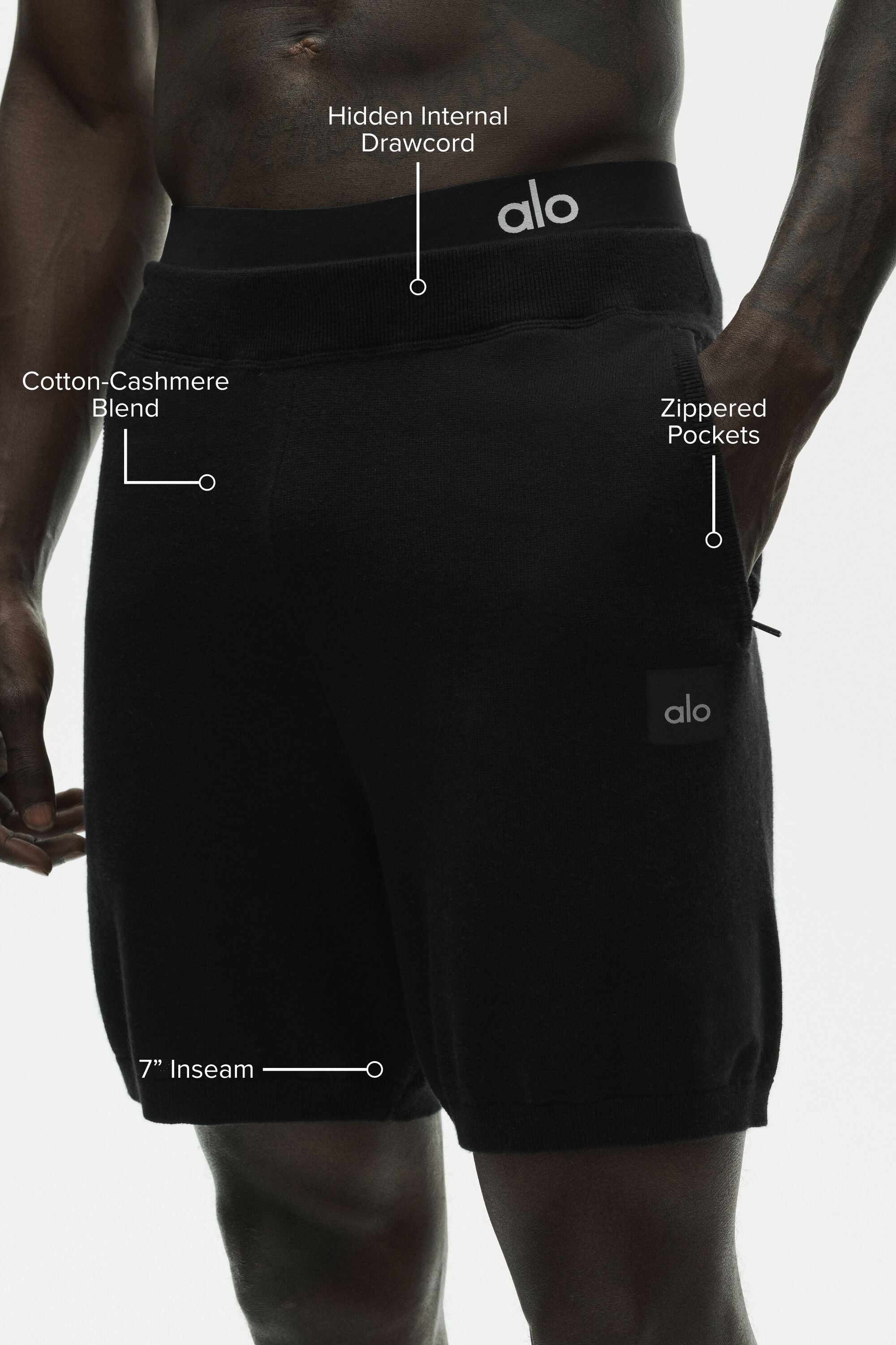 7" Cotton Cashmere Ever Soft Short - Black image 2