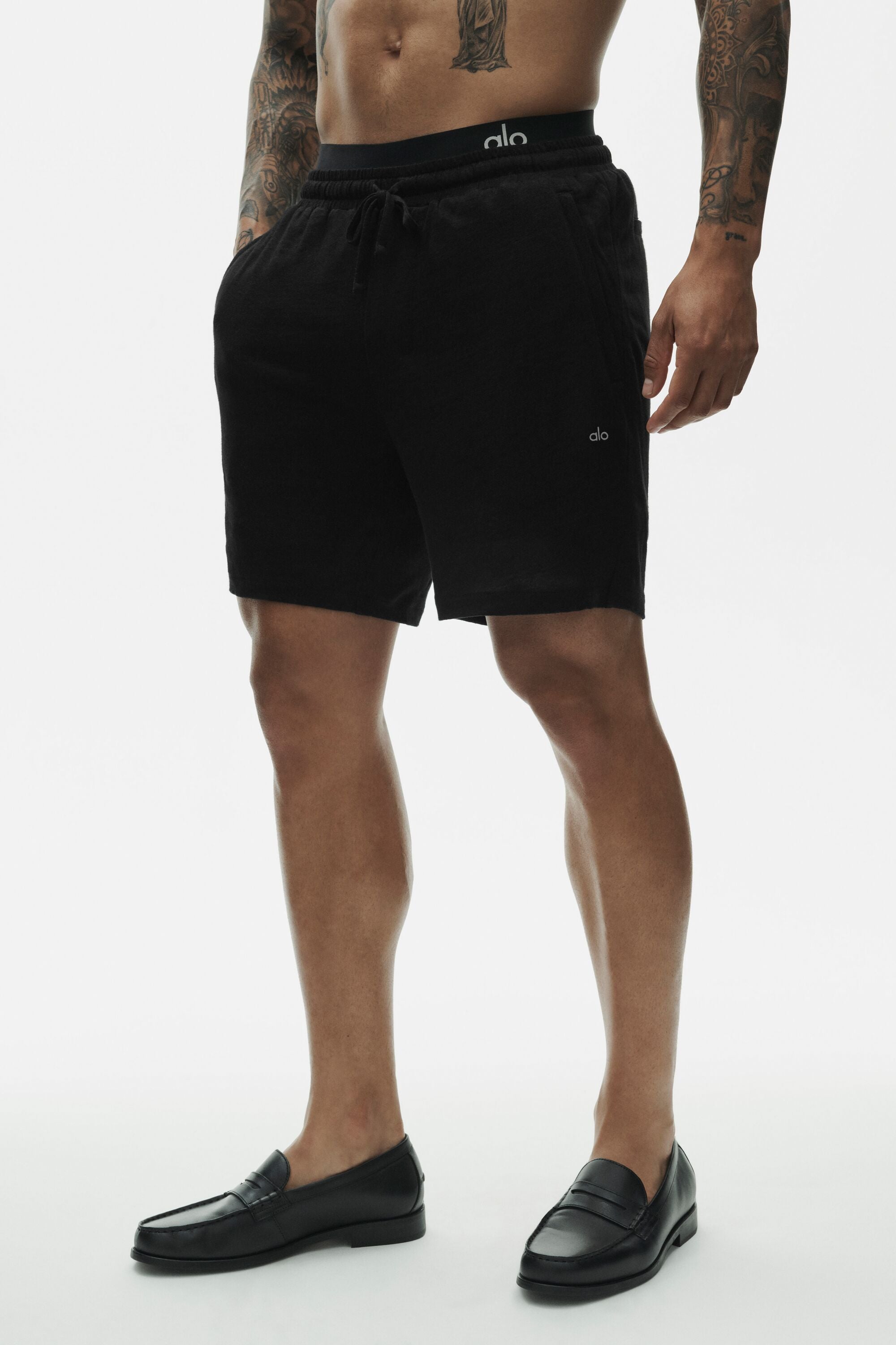 7" Linen Jersey Coastal Short - Black image 3