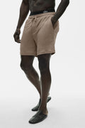 7" Linen Jersey Coastal Short - Gravel image 1