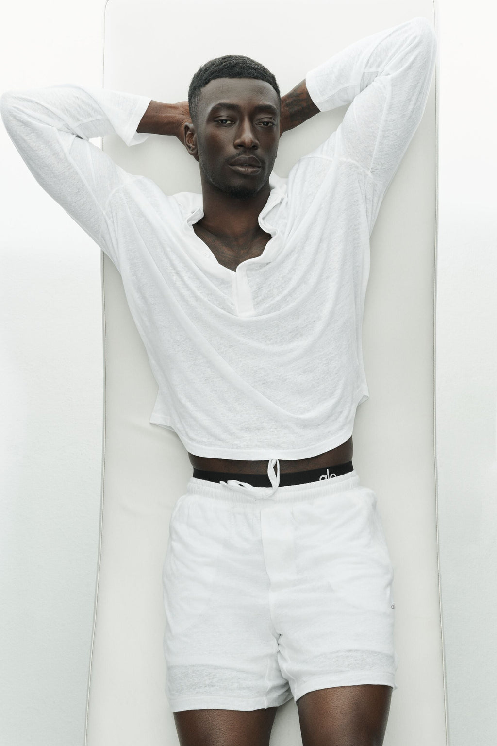 7" Linen Jersey Coastal Short - White image 4