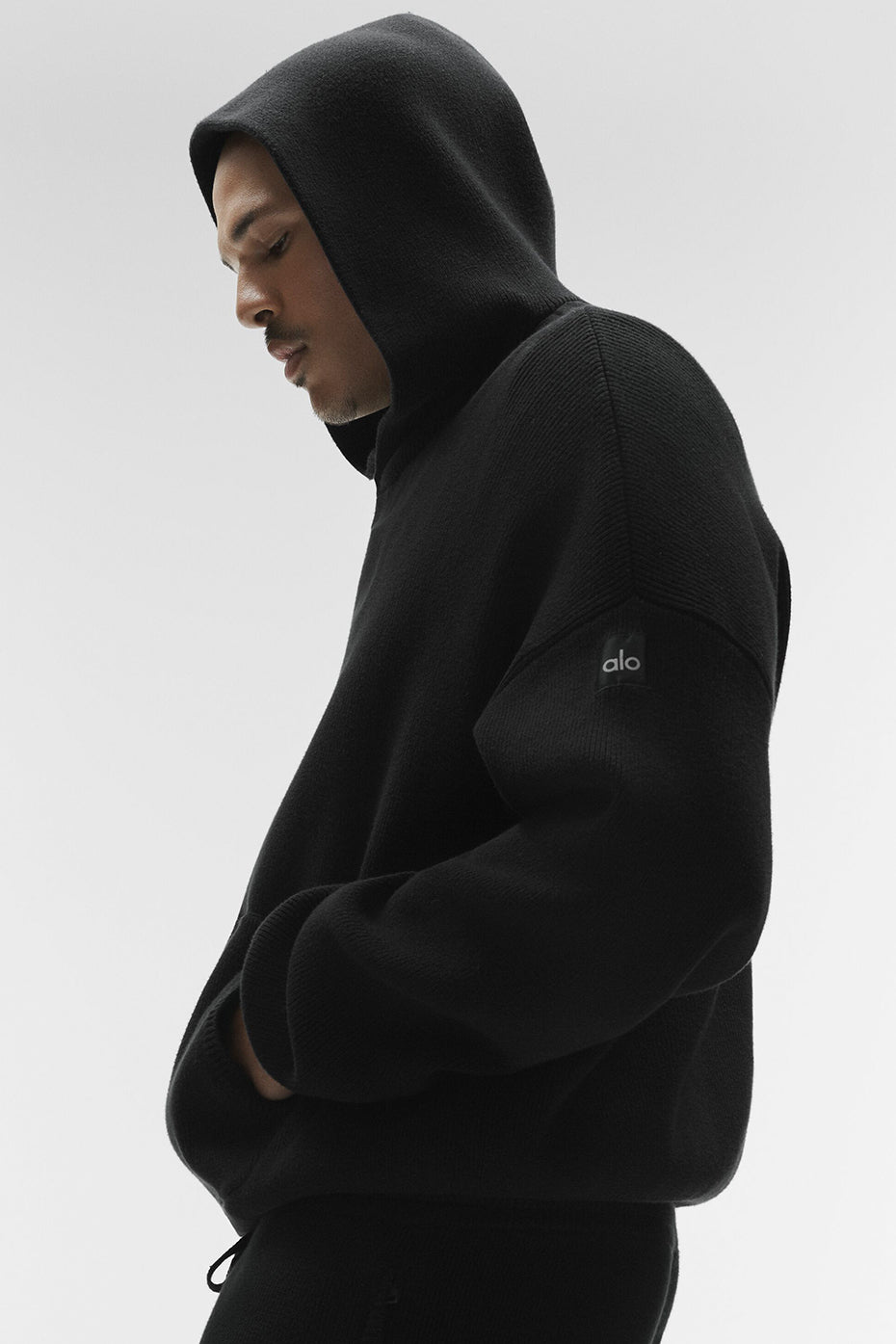 Scholar Hooded Sweater - Black image 3