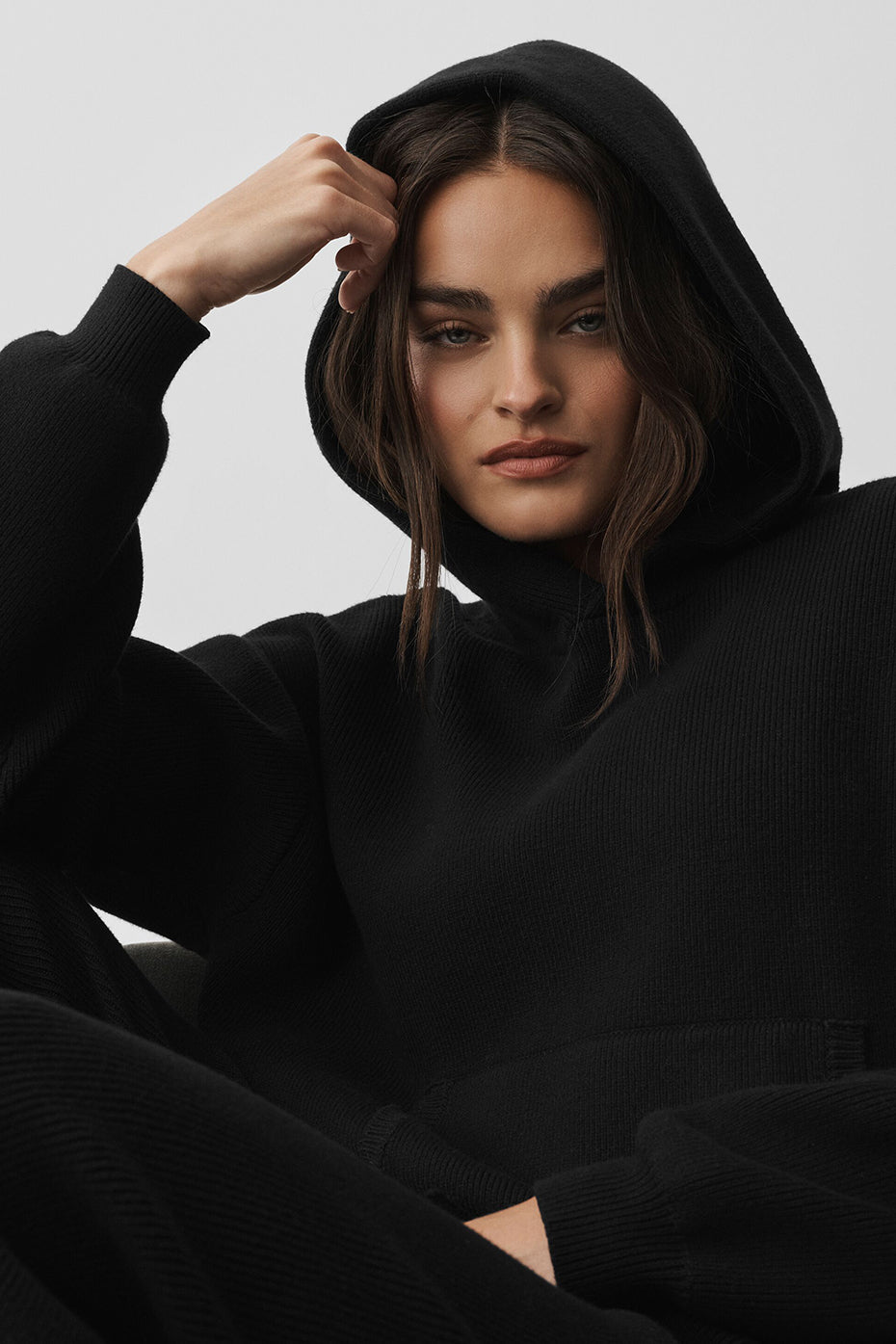 Scholar Hooded Sweater - Black image 3