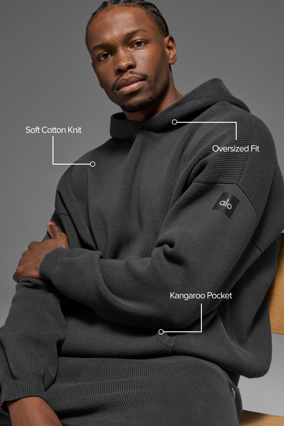 Scholar Hooded Sweater - Anthracite image 2
